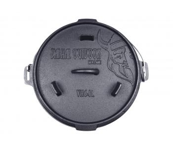 VALHAL - Feuertopf 6,1 L + 2 L Deckelinhalt, flacher Boden