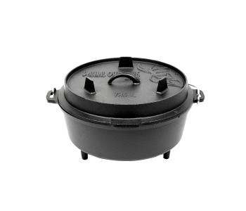 VALHAL - Feuertopf 6,1 L + 2 L Deckelinhalt mit Füßen