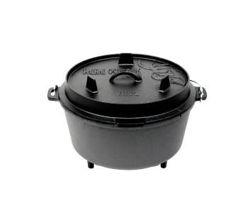 VALHAL - Feuertopf 8 L + 2 L Deckelinhalt mit Füßen