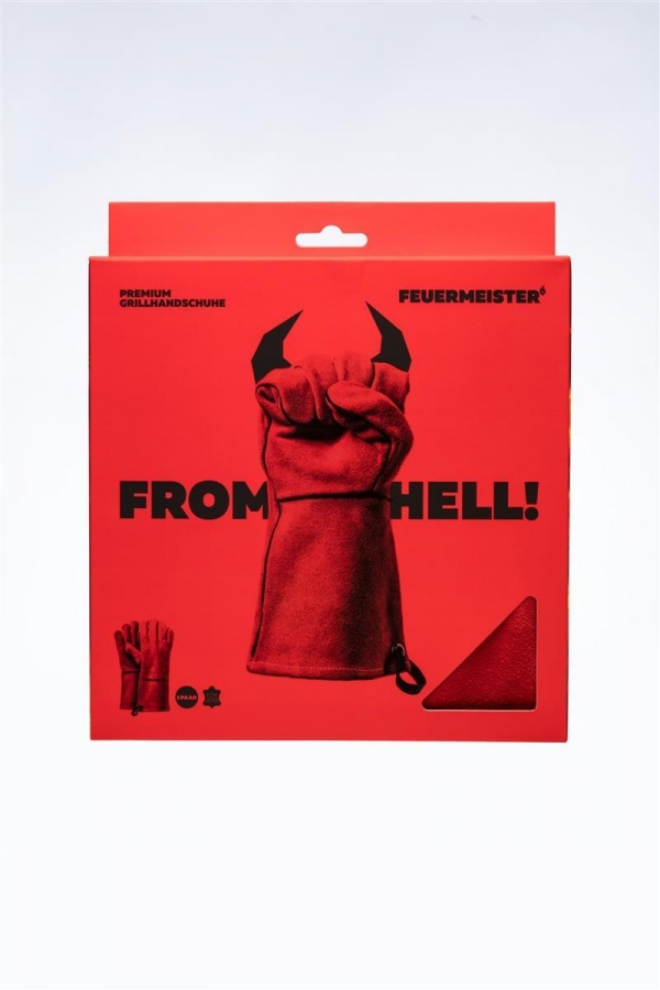 Feuermeister - Grillhandschuhe Leder Rot Gr. 8 (Paar)