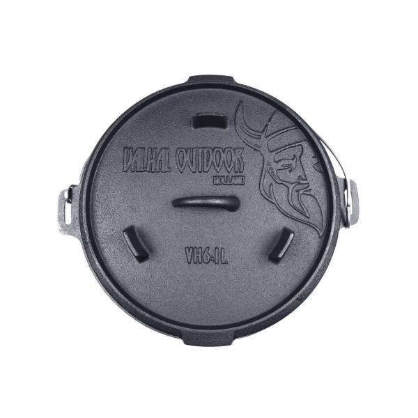VALHAL - Feuertopf 6,1 L + 2 L Deckelinhalt, flacher Boden