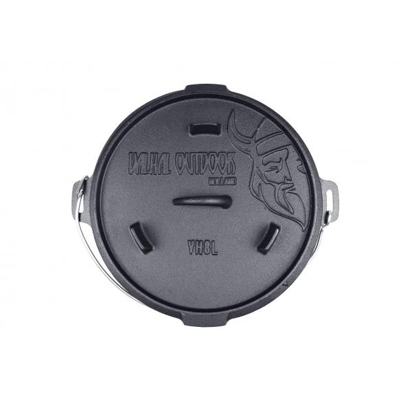 VALHAL - Feuertopf 8 L + 2 L Deckelinhalt, flacher Boden