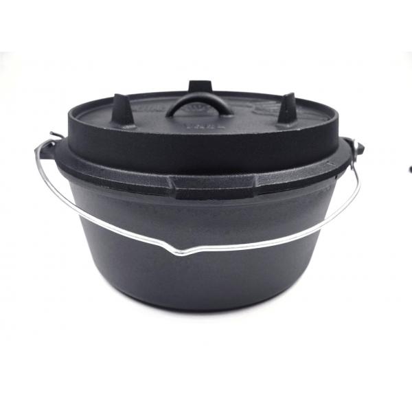VALHAL - Feuertopf 8 L + 2 L Deckelinhalt, flacher Boden