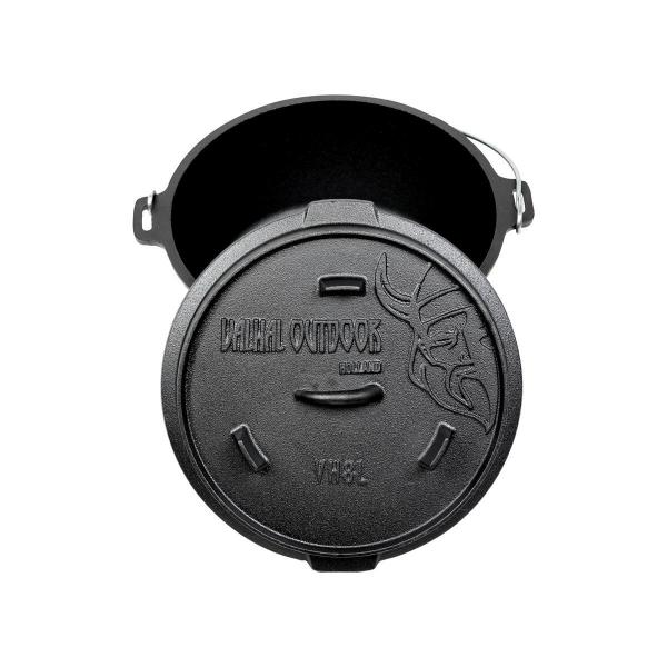 VALHAL - Feuertopf 8 L + 2 L Deckelinhalt mit Füßen